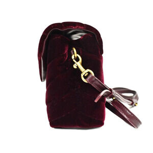 Saint Laurent Paris Monogram Loulou Toy Bag Velour Shoulder Bordeaux Purple